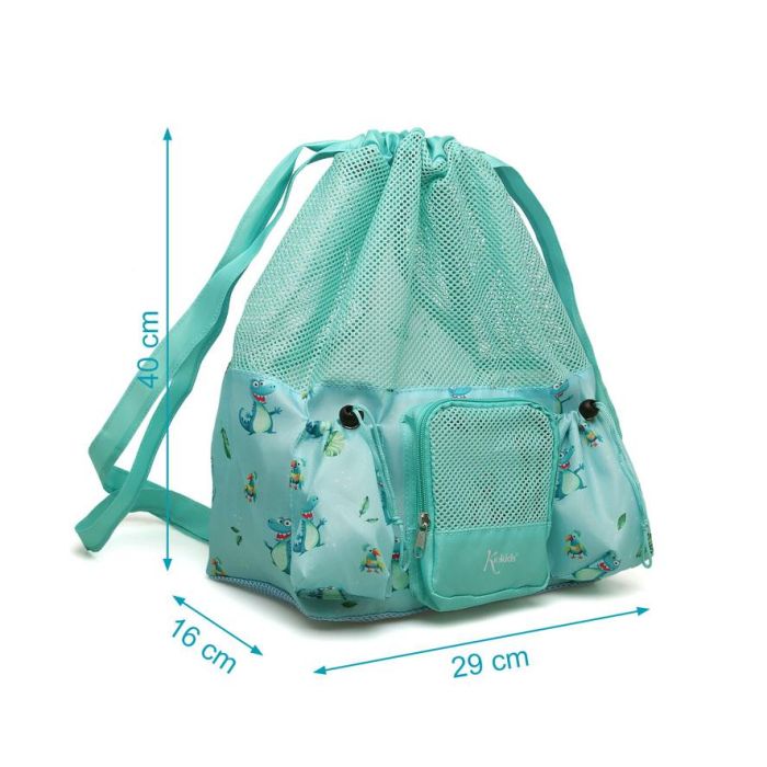 Kiokids Bolso Mochila de Playa Convertible Cocodrilos Sage, Poliéster Transpirable, 3 Bolsillos (Cremallera), 10L, +0 Meses 2 Kiokids Bolso Mochila de Playa Convertible Cocodrilos Sage, Poliéster Transpirable, 3 Bolsillos (Cremallera), 10L, +0 Meses 2