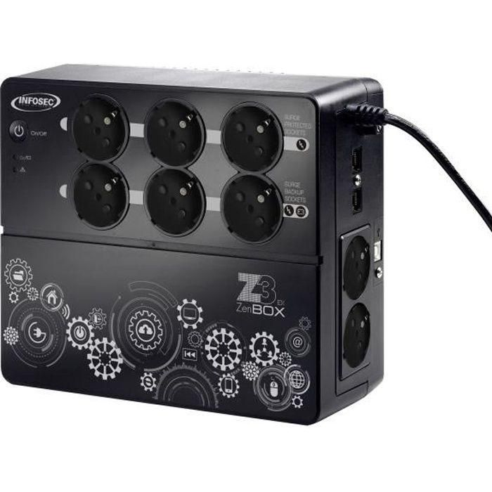 INFOSEC Inversor de alta frecuencia Z3 ZenBox EX 700 - 700 VA 8 enchufes FR / SCHUKO INFOSEC Inversor de alta frecuencia Z3 ZenBox EX 700 - 700 VA 8 enchufes FR / SCHUKO