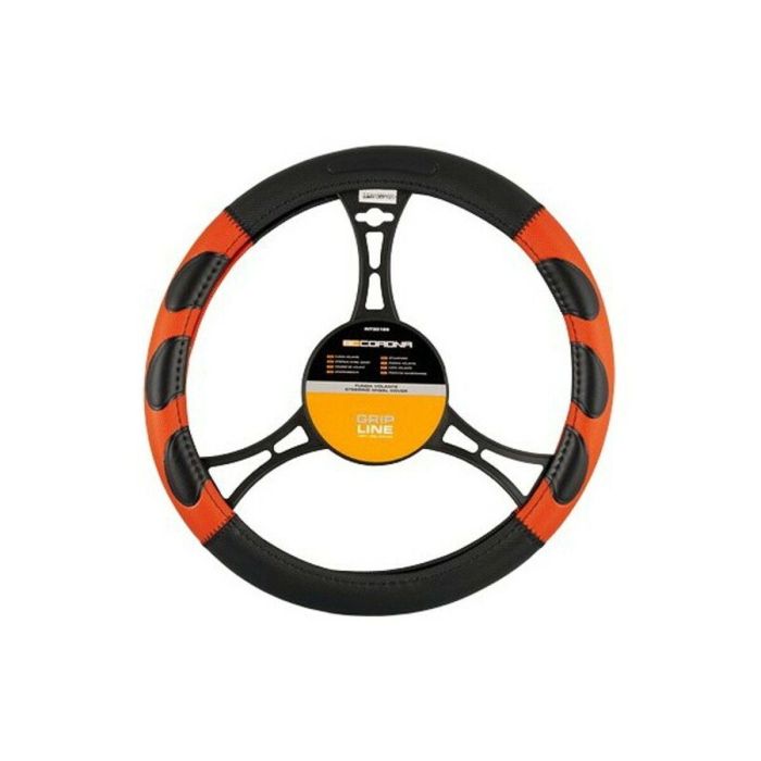 INT30169 Funda Volante Grip Negro y Rojo Diseño Deportivo Universal de Poliéster para Protección del Volante Original y Fácil Limpieza