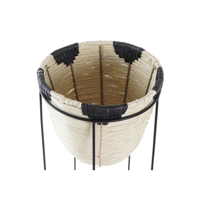DKD Home Decor Macetero de Fibra y Metal, Colores Natural y Negro, 30 cm Ancho x 62 cm Alto x 30 cm Profundo - Estilo Colonial 2 DKD Home Decor Macetero de Fibra y Metal, Colores Natural y Negro, 30 cm Ancho x 62 cm Alto x 30 cm Profundo - Estilo Colonial 2