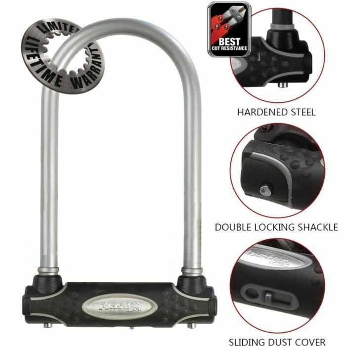 Master Lock 8195EURDPROCOL Candado U para Bicicleta con Llave, Acero Cementado 11cm Ancho, Manija Doble 13mm x 21cm para Bici Eléctrica MTB 3 Master Lock 8195EURDPROCOL Candado U para Bicicleta con Llave, Acero Cementado 11cm Ancho, Manija Doble 13mm x 21cm para Bici Eléctrica MTB 3