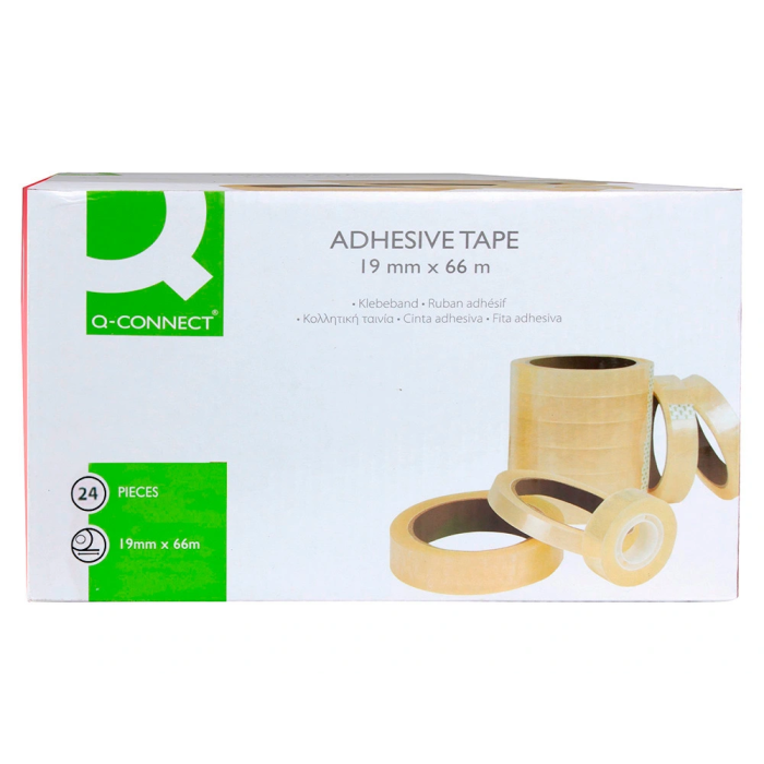 Q-connect Cinta Adhesiva Transparente Encelofanada 66 mt x 19 mm 7