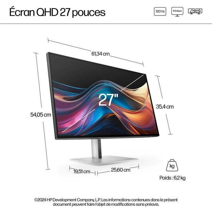 HP Series 7 Pro 27 inch QHD Monitor - 727pq 12 HP Series 7 Pro 27 inch QHD Monitor - 727pq 12