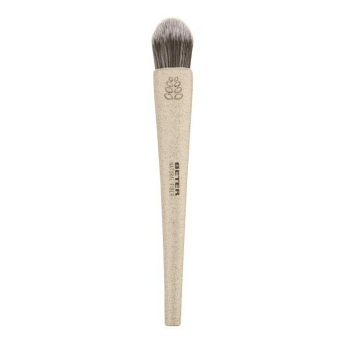 Beter #beige Brocha Maquillaje Fluido Natural Fiber Fibra de Trigo para Bases y Mascarillas, Pelo Sintético Extra Suave y 100% Biodegradable