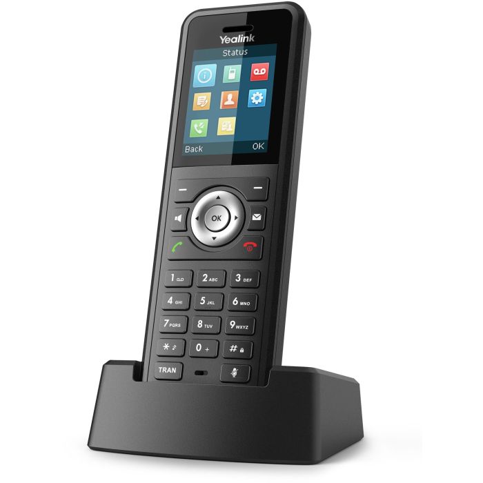 Yealink W59R Terminal Teléfono DECT Inalámbrico con Identificador de Llamadas Compatible con W80 Multi-Cell Negro