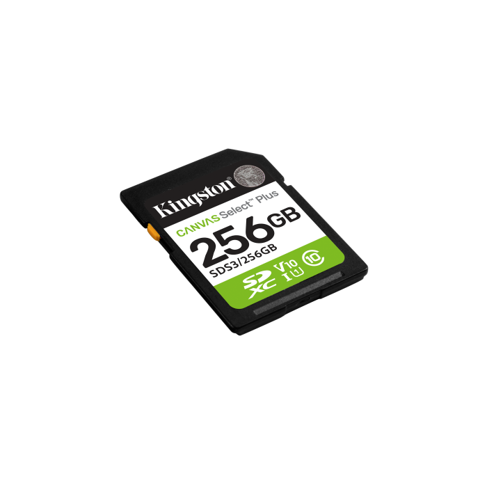 Kingston SDS3/256GB Tarjeta de Memoria CANVAS Select Plus 256GB SD XC Clase 10 UHS-I 150MB/s para cámaras y vídeo Full HD 1