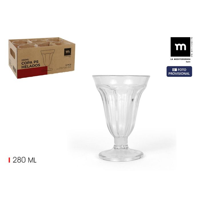 La Mediterranea Copa Helado 280 ml PS, 10 cm de diámetro y 14,4 cm de alto (24 Unidades)