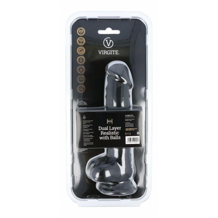 Consolador Realista Virgite R23 Negro 20 cm 3 Consolador Realista Virgite R23 Negro 20 cm 3