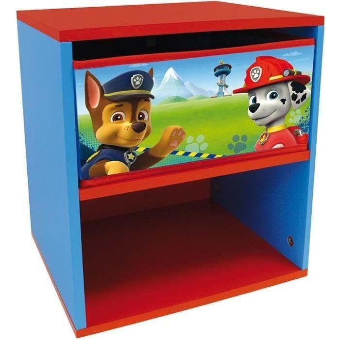 Fun House Mesita de noche Pat Patrol infantil de MDF lacado con cajón, 33x30x36 cm, para niños y niñas a partir de 3 años Fun House Mesita de noche Pat Patrol infantil de MDF lacado con cajón, 33x30x36 cm, para niños y niñas a partir de 3 años