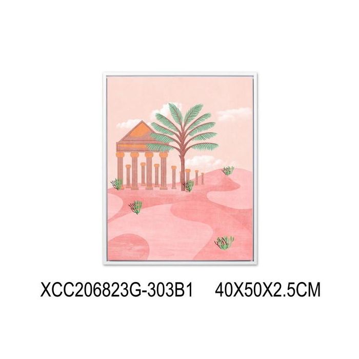 DKD Home Decor Cuadro Árabe Multicolor de Lienzo y PS con Paisaje, 50 x 40 cm, Pack de 2 Unidades para Decoración del Hogar