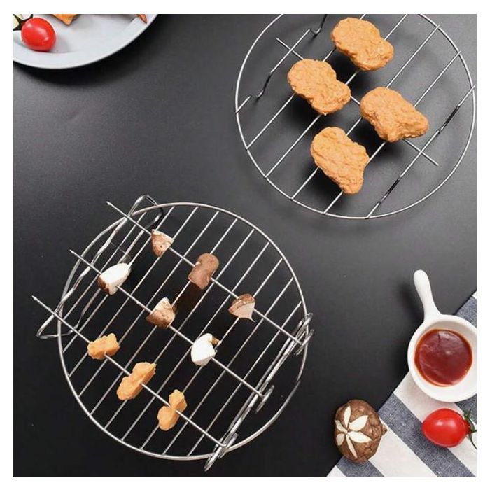 Quttin Rejilla Redonda para Airfryer con 3 Pinchos, 19.5x19.5x5 cm 5 Quttin Rejilla Redonda para Airfryer con 3 Pinchos, 19.5x19.5x5 cm 5