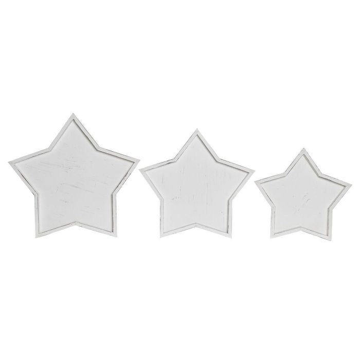 Centro Mesa Shabby DKD Home Decor Blanco 54 x 3 x 57 cm Set de 3