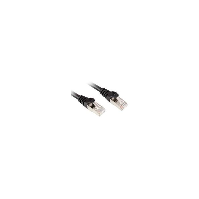 Sharkoon Cable RJ45 CAT.6 S/FTP 0.25m Negro, S-STP, Conectores RJ-45 Macho-Macho Chapado Oro