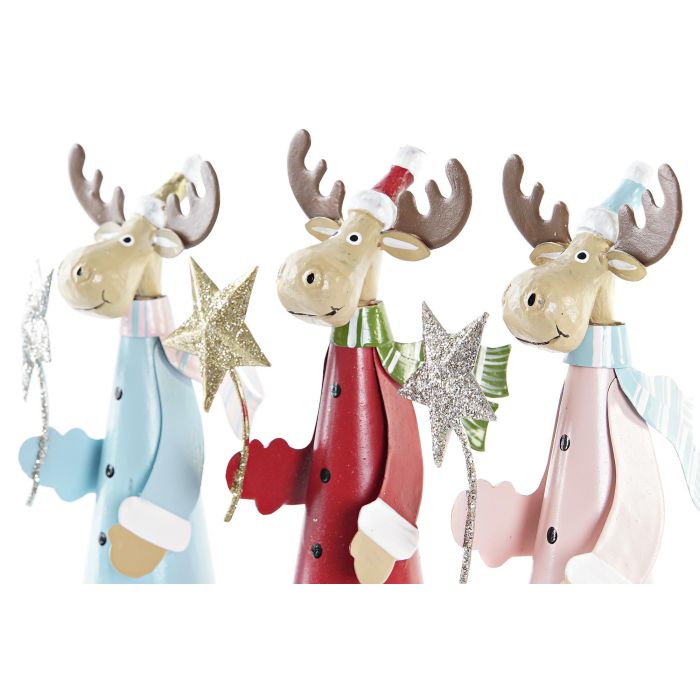 DKD Home Decor Figura Navidad Fantasía Reno Metal Rojo, Azul, Rosa 7x24x5 cm (6 Unidades Surtidas) 1 DKD Home Decor Figura Navidad Fantasía Reno Metal Rojo, Azul, Rosa 7x24x5 cm (6 Unidades Surtidas) 1