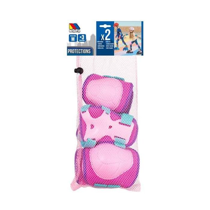 Set de protecciones rosa 6 piezas talla m.