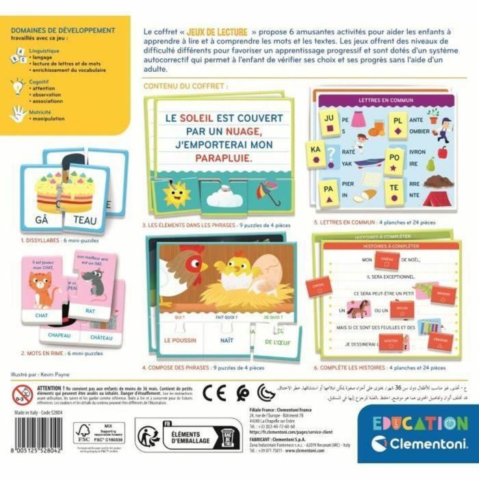 Clementoni - Box set de juegos de lectura - Juegos de asociación y reconocimiento - A partir de 4 años 1