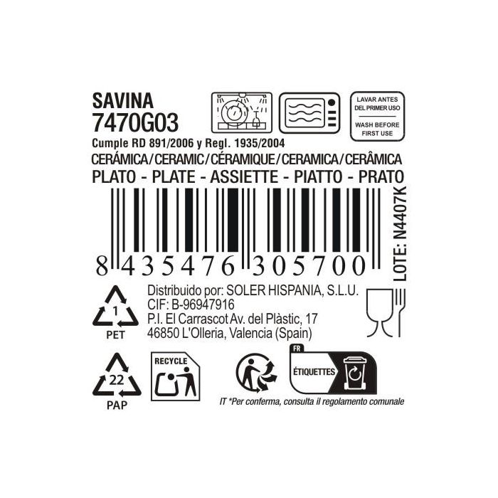 La Mediterranea Plato Savina Ø21 cm – Diseño moderno y elegante para tu mesa, ideal para uso diario o eventos especiales. (12 Unidades) 3
