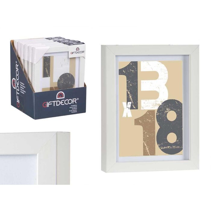 Giftdecor Portafoto de Pared con Paspartú Madera MDF 13x18 cm Blanco (12 Unidades) Giftdecor Portafoto de Pared con Paspartú Madera MDF 13x18 cm Blanco (12 Unidades)