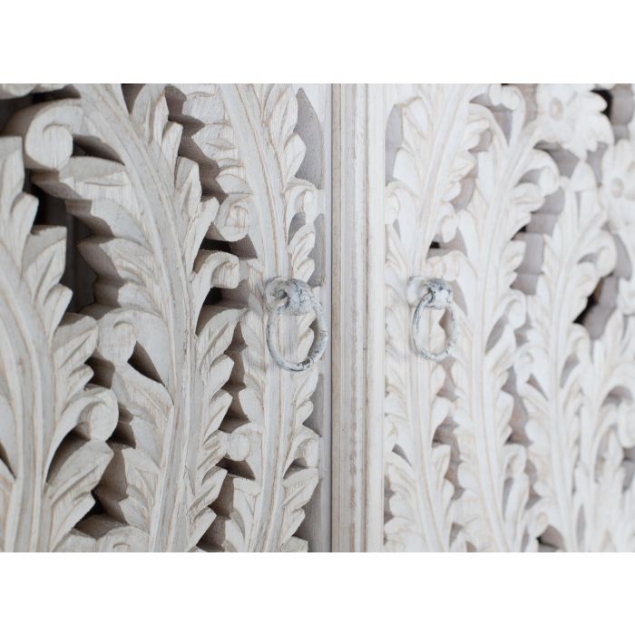 Giner y Colomer Armario de Madera de Mango Blanco Envejecido 180x90x40 cm 3