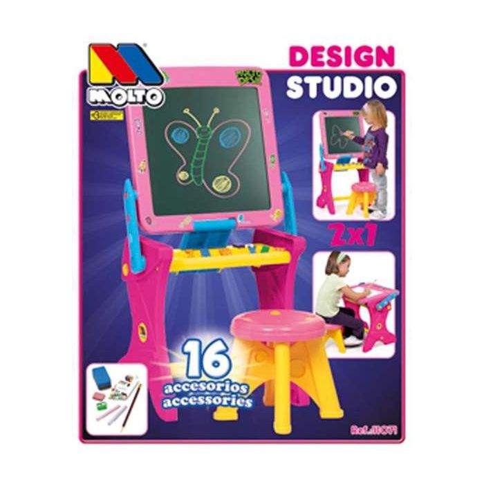 Molto Pupitre Infantil Pizarra de Tiza y Escritorio Rosa 90 cm de Plástico con 16 Accesorios Educativos, para Niños y Niñas 3+ Años 0 Molto Pupitre Infantil Pizarra de Tiza y Escritorio Rosa 90 cm de Plástico con 16 Accesorios Educativos, para Niños y Niñas 3+ Años 0