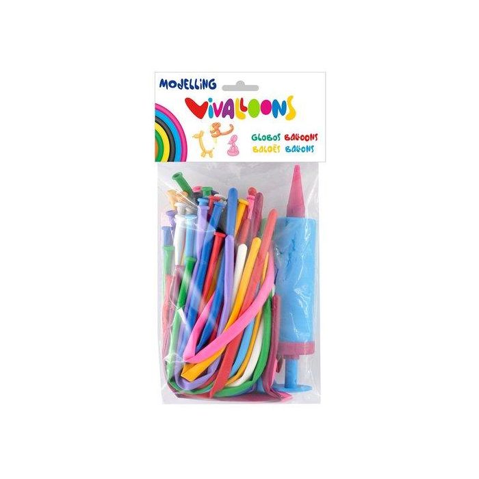 Globos Vivalloons Moldeables + Inflador 14734 Bolsa De 50