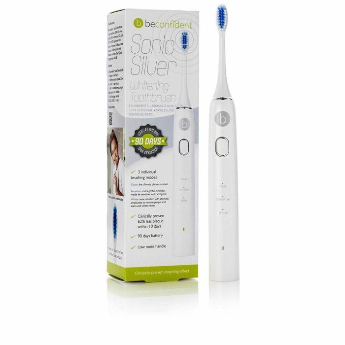 Beconfident Sonic Silver Electric Whitening Toothbrush #White-Silver