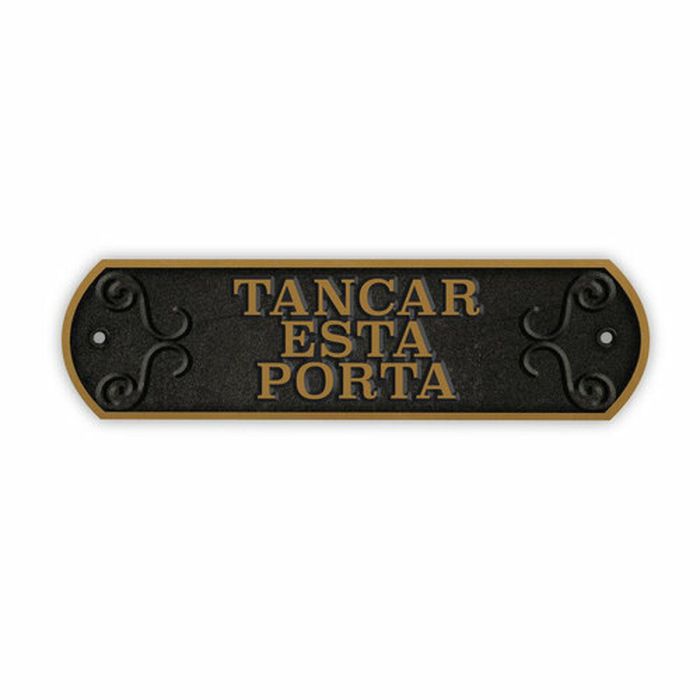 Placa Magnet & Steel Tancar Esta Porta 24 x 7,2 cm 1