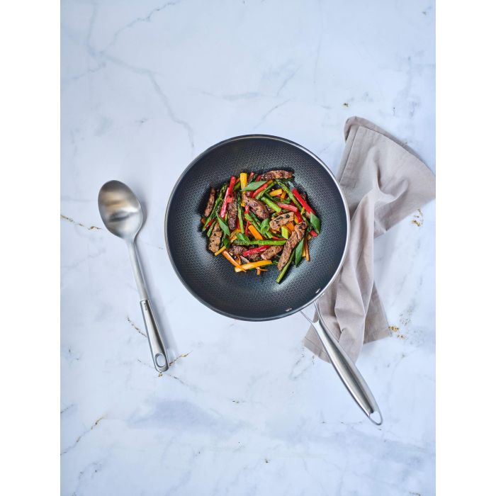 Wok - CÓMODO Y MODERNO - HEXAPRO - Acero inoxidable - Ø24 cm - Antiadherente - Apto para todo tipo de cocinas, incluida la de inducción 2