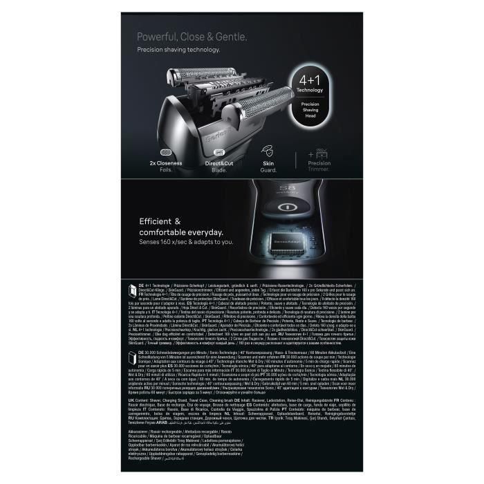 Braun BRA8700216554404 Afeitadora eléctrica Serie 8 Negra 60 minutos de autonomía Carga rápida en 5 minutos 3 Braun BRA8700216554404 Afeitadora eléctrica Serie 8 Negra 60 minutos de autonomía Carga rápida en 5 minutos 3