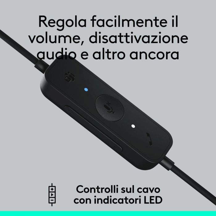 Logitech H570e Auriculares USB-A Alámbrico para Oficina y Centro de Llamadas Diadema Binaural Negro 7