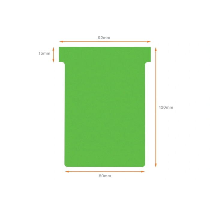 Nobo T-Card Ficha para Plannings de Cartulina 170 gr Color Verde Pack 100 Unidades 8