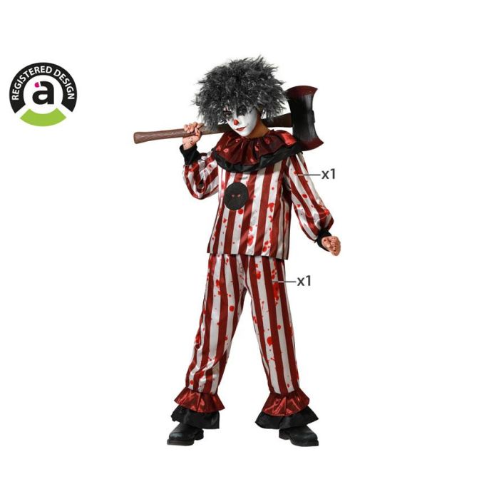 Disfraz Payaso Rojo Halloween Escalofriante con Manchas de Sangre para Niño 5-6 Años con Camiseta y Pantalón 0 Disfraz Payaso Rojo Halloween Escalofriante con Manchas de Sangre para Niño 5-6 Años con Camiseta y Pantalón 0