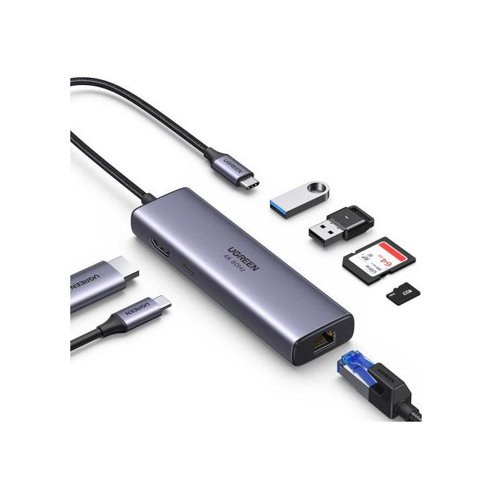 Ugreen 60515 Base para Portátil y Replicador de Puertos Alámbrico Usb 3.2 Gen 1 (3.1 Gen 1) Type-C Gris 10