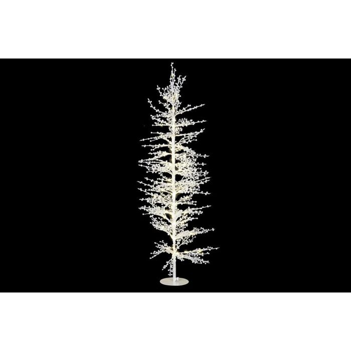 DKD Home Decor Árbol de Navidad Fantasía Blanco LED Desmontable 120 cm Alto 50x50 cm Base Colección White Forest 4