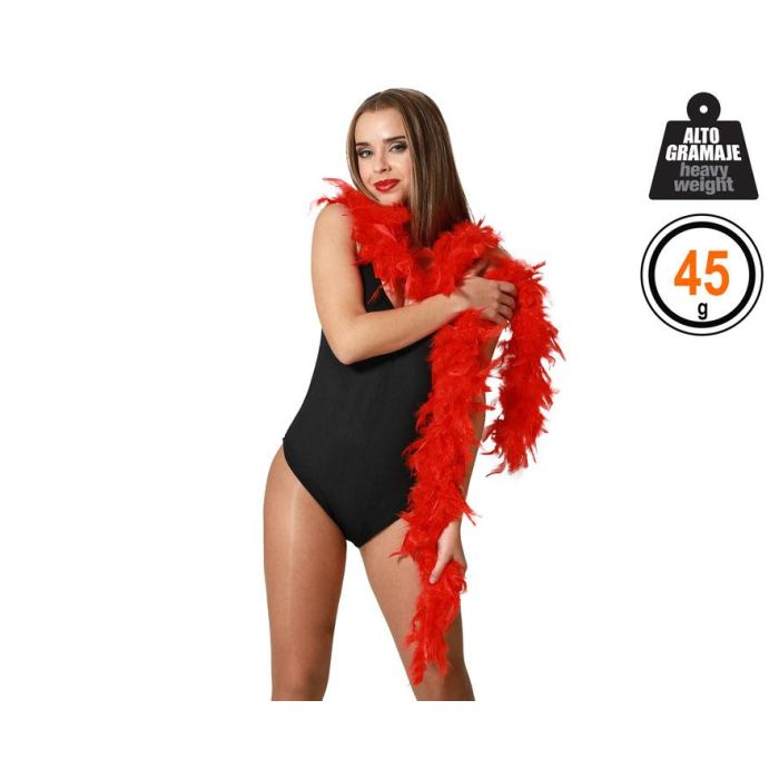 Boa de Plumas 45 gr Rojo Años 20 Accesorio Adulto Polyester