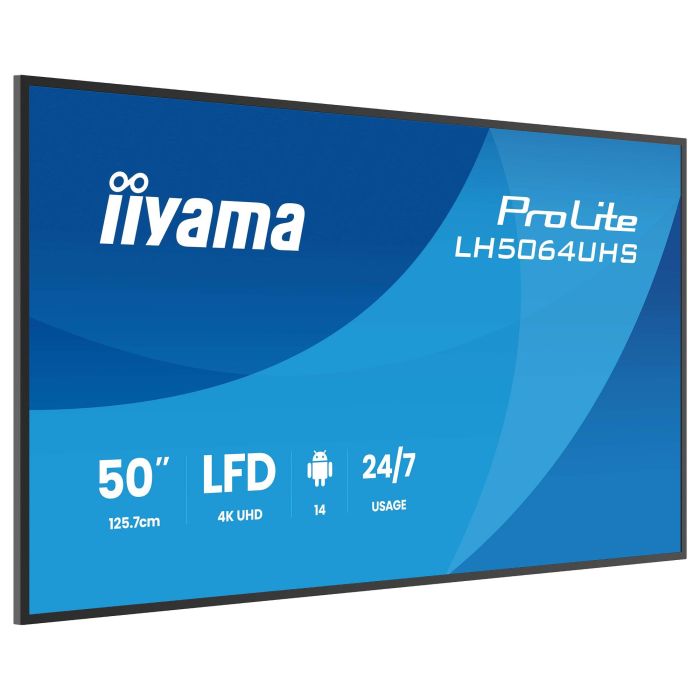 IIYAMA LH5064UHS-B1AG Pantalla 127 cm (50") 4K Ultra HD IPS 2xHDMI 2.0 2xUSB 2.0 1xUSB-C 1xEthernet 1xRS-232 2xIR 2xAltavoces 20W 24/7 IIYAMA LH5064UHS-B1AG Pantalla 127 cm (50") 4K Ultra HD IPS 2xHDMI 2.0 2xUSB 2.0 1xUSB-C 1xEthernet 1xRS-232 2xIR 2xAltavoces 20W 24/7
