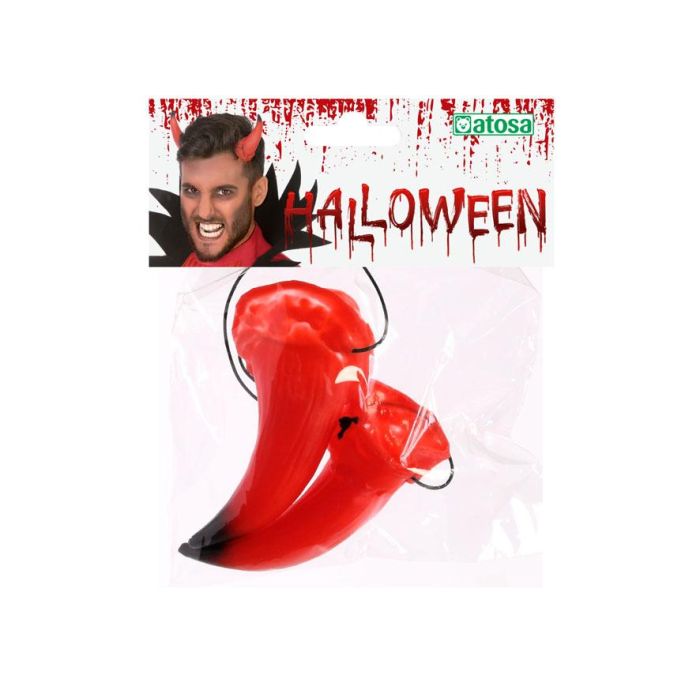 Diadema Cuernos De Demonio Rojos Flexibles Para Disfraz Halloween Carnaval 1