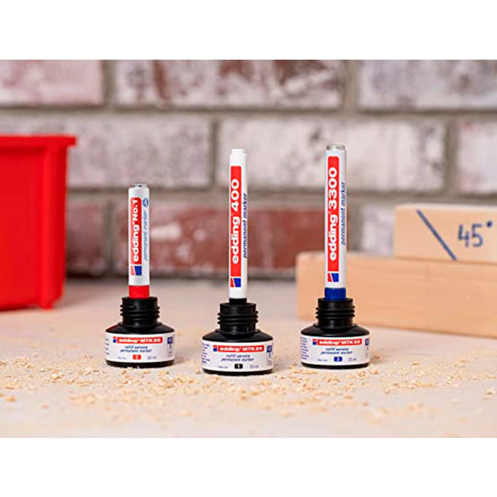 Edding Tinta Recambio MTK25 para Marcadores Permanentes, Botella 25 ml, Color Azul 3 Edding Tinta Recambio MTK25 para Marcadores Permanentes, Botella 25 ml, Color Azul 3