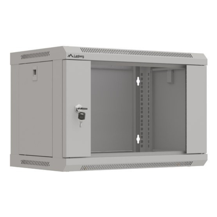 Lanberg Armario Rack 19 Pulgadas 6U 540x350 Gris con Puerta Acristalada