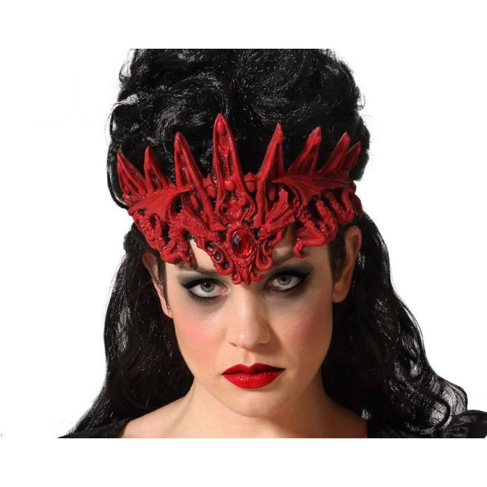 Diadema Halloween Corona Roja Flexible Con Elástico para Disfraz de Demonio, Hechicera o Reina del Inframundo 0 Diadema Halloween Corona Roja Flexible Con Elástico para Disfraz de Demonio, Hechicera o Reina del Inframundo 0