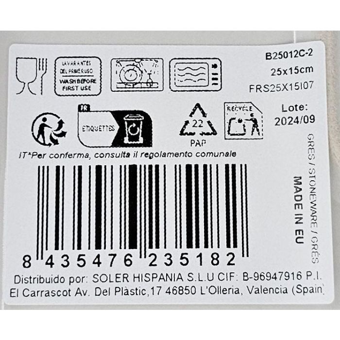 La Mediterranea Fuente Rectangular Blur 25x15 cm Elite Brillo (18 Unidades) 4