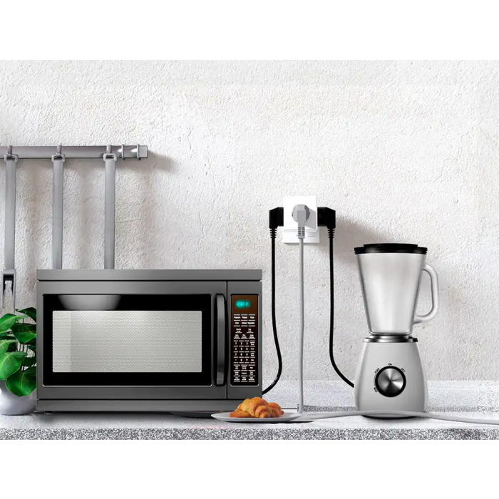 Q-connect Power Cube 6 en 1 Regleta con 3 Tomas, 2 USB y 1 USB-C para Pared 3