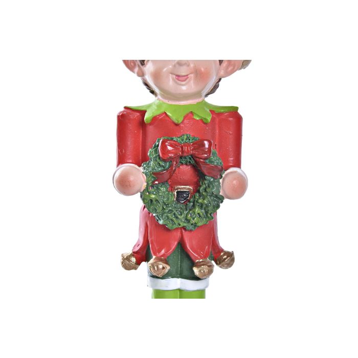 DKD Home Decor Colgante Navidad Tradicional Resina Rojo Verde Elfo 4 x 14 x 5 cm (3 Unidades) 2