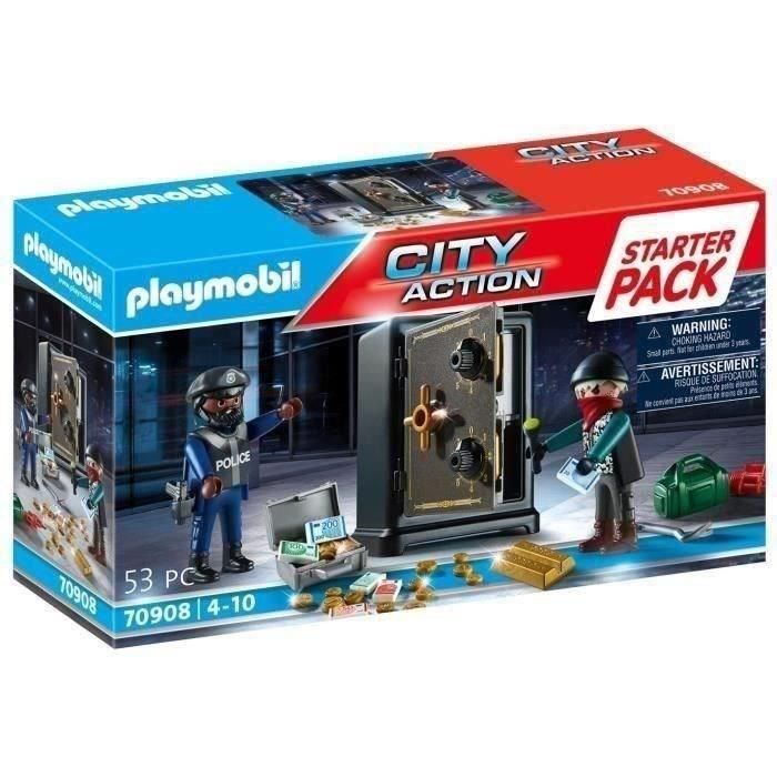 PLAYMOBIL Starter Pack Caja Fuerte 70908 Estación de Policía para Niños +4 Años