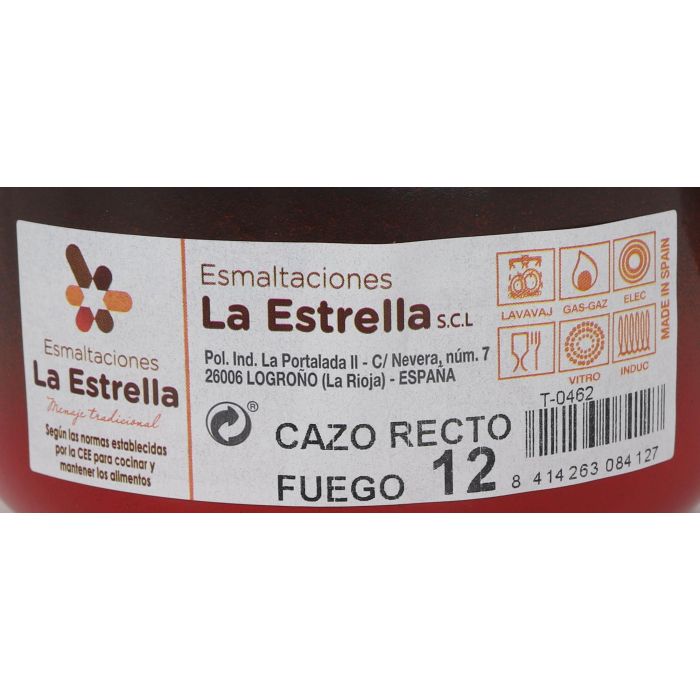 La Estrella Cazo Recto 12 cm - 0.7 L Colección Fuego (6 Unidades)
