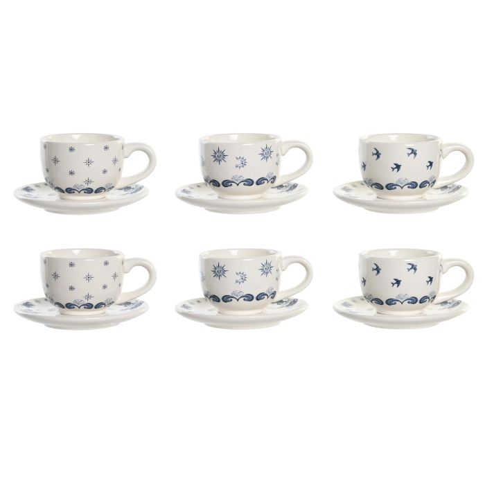 DKD Home Decor Stella maris Cafe Atlantico Azul Blanco 18 x 20 x 20 cm Set de 6 0 DKD Home Decor Stella maris Cafe Atlantico Azul Blanco 18 x 20 x 20 cm Set de 6 0