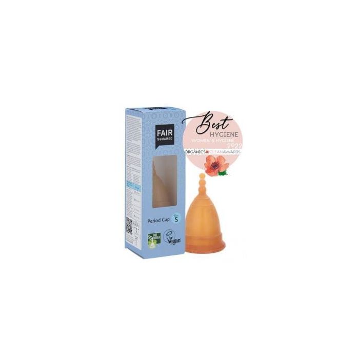 FAIR SQUARED Copa Menstrual de Látex 100% Natural, Comercio Justo, Talla S - 8 ml, Suave y Reutilizable sin Plástico ni Silicona