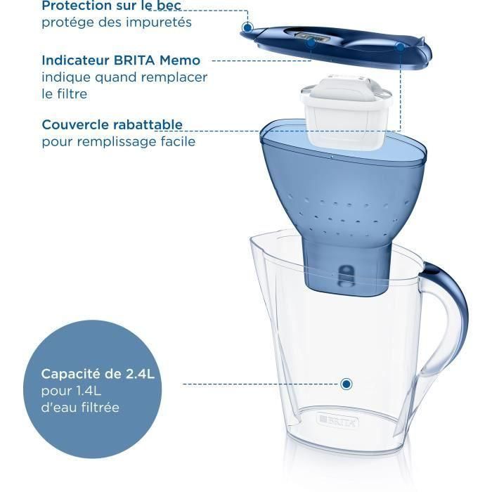 Brita BRI4006387124090 Jarra Filtrante Brita Marella Azul 2.4L + 1 Cartucho Maxtra Pro All-in-1 2