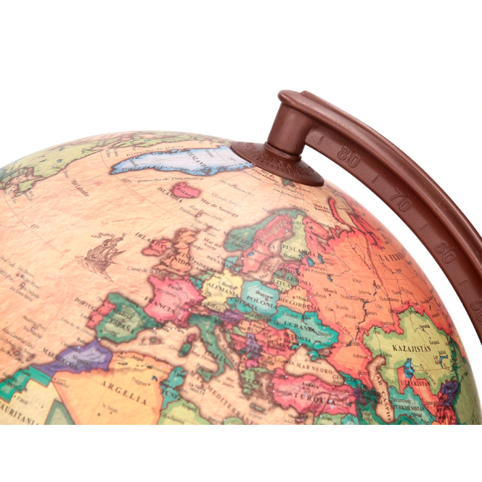 Liderpapel Globo Terraqueo con Luz Físico y Político Estilo Antiguo, Diámetro 26 cm, Esfera Educativa para Hogar y Escuela 4