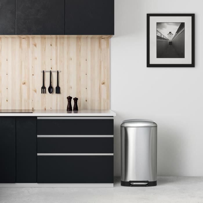 Cubo de basura con pedal KITCHEN MOVE GREENWICH - 40L - Acero inoxidable 1